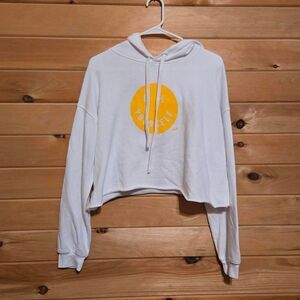 Women's Smile Bright Cute Positive Be Yourself Fleece Lined Cropped Hoodie Large